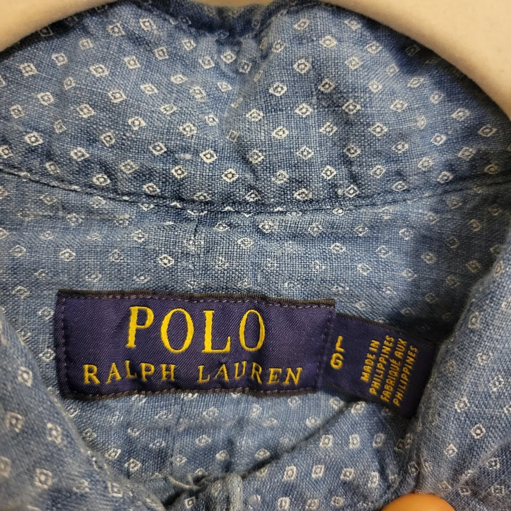 Polo by Ralph Lauren Blue Linen Shirt - Picture 3 of 5